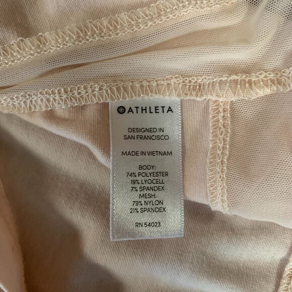 Athleta Essence Mesh Trim Women's Pale Pink XX-Small Sleeveless Tank Top EUC - Picture 5 of 11